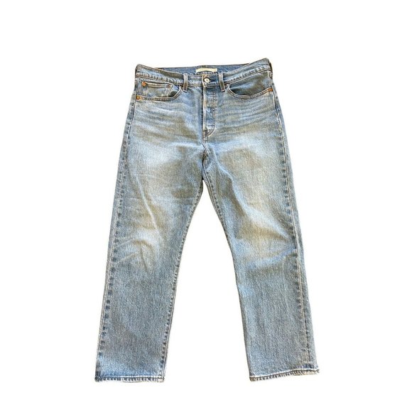 Levis Wedgie Hight Waist Crop Straight Jeans Button Fly - Picture 6 of 11